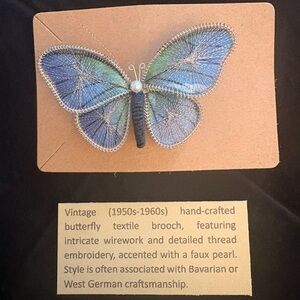 Vintage Hand-Crafted Butterfly Brooch